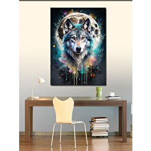 Kanvas Tablo Bozkurt Ve Dolunay 100x140 cm
