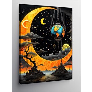 Kanvas Tablo Soyut Gezegenler 70x100 cm