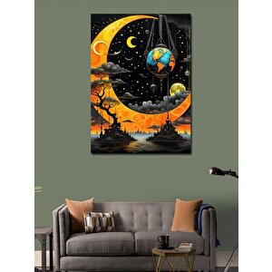 Kanvas Tablo Soyut Gezegenler 70x100 cm