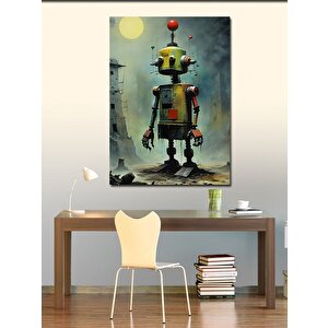 Kanvas Tablo Üzgün Robot Ve Dolunay 100x140 cm