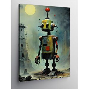 Kanvas Tablo Üzgün Robot Ve Dolunay