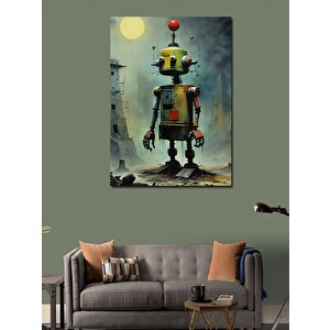 Kanvas Tablo Üzgün Robot Ve Dolunay
