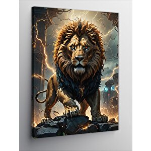 Kanvas Tablo Kızgın Aslan 100x140 cm