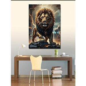 Kanvas Tablo Kızgın Aslan 100x140 cm
