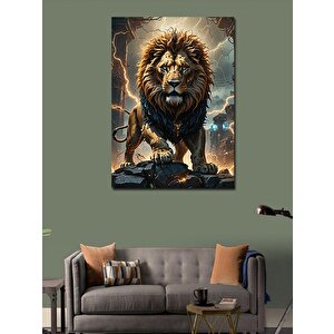 Kanvas Tablo Kızgın Aslan 100x140 cm