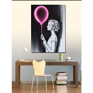 Kanvas Tablo Balonlu Kız 100x140 cm