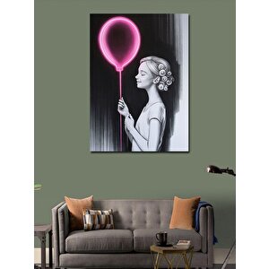 Kanvas Tablo Balonlu Kız 100x140 cm