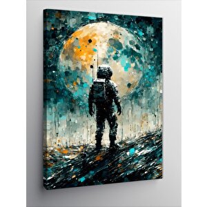 Kanvas Tablo Dolunay Ve Astronot 100x140 cm