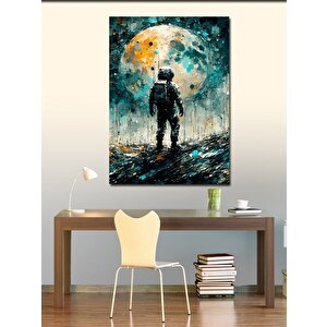 Kanvas Tablo Dolunay Ve Astronot 100x140 cm