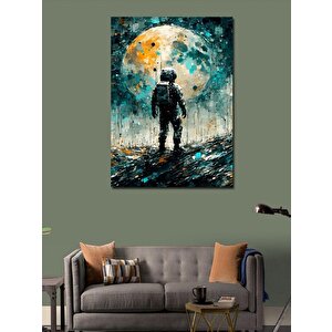 Kanvas Tablo Dolunay Ve Astronot 100x140 cm