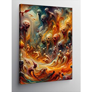Kanvas Tablo Soyut Canavarlar 100x140 cm