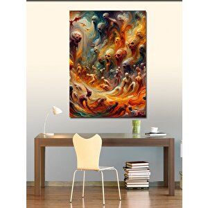 Kanvas Tablo Soyut Canavarlar 100x140 cm