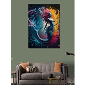 Kanvas Tablo Renkli Deniz Kızı 100x140 cm
