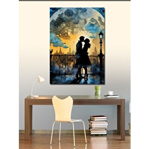 Kanvas Tablo Dolunay Ve Aşık Çift 100x140 cm