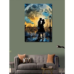Kanvas Tablo Dolunay Ve Aşık Çift 100x140 cm