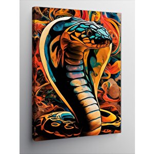 Kanvas Tablo Renkli Kobra Yılan 100x140 cm