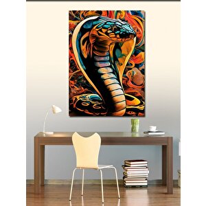 Kanvas Tablo Renkli Kobra Yılan 100x140 cm