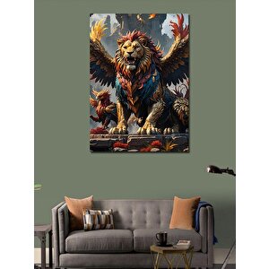 Kanvas Tablo Kanatlı Aslan Ve Griffin 70x100 cm