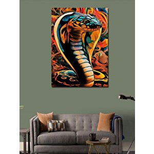 Kanvas Tablo Renkli Kobra Yılan 70x100 cm
