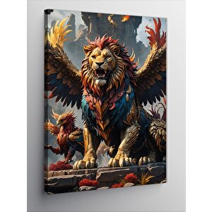 Kanvas Tablo Kanatlı Aslan Ve Griffin