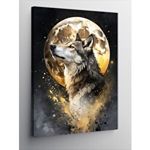 Kanvas Tablo Kurt Ve Dolunay 100x140 cm