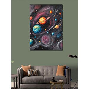 Kanvas Tablo Renkli Gezegenler 100x140 cm