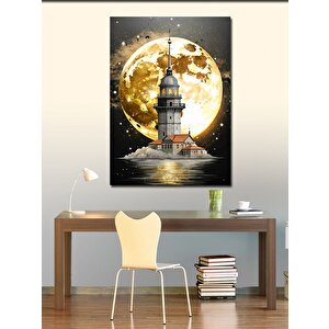 Kanvas Tablo Dolunay Ve Kız Kulesi 100x140 cm