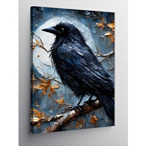 Kanvas Tablo Dolunay İle Karga 70x100 cm