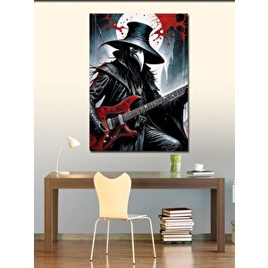 Kanvas Tablo Elektro Gitar Çalan Kartal