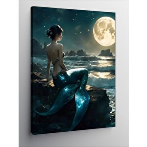 Kanvas Tablo Deniz Kızı Ve Dolunay 70x100 cm