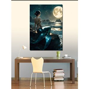 Kanvas Tablo Deniz Kızı Ve Dolunay 70x100 cm