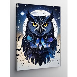 Kanvas Tablo Dolunay Ve Baykuş