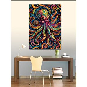 Kanvas Tablo Renkli Ahtapot 100x140 cm