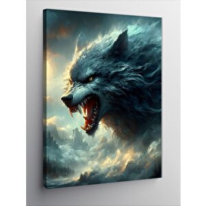 Kanvas Tablo Sinirli Kurt 100x140 cm