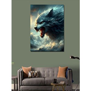 Kanvas Tablo Sinirli Kurt 100x140 cm