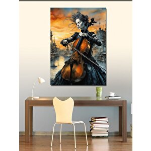 Kanvas Tablo Çello Çalan Kadın 100x140 cm