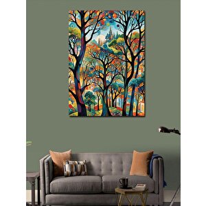 Kanvas Tablo Renkli Orman 70x100 cm