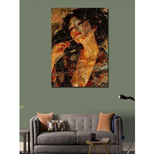 Kanvas Tablo Soyut Kırmızı Rujlu Kadın 100x140 cm