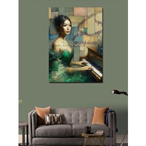 Kanvas Tablo Piyano Çalan Kız 70x100 cm