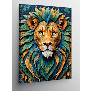 Kanvas Tablo Renkli Aslan 100x140 cm