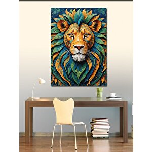 Kanvas Tablo Renkli Aslan 100x140 cm