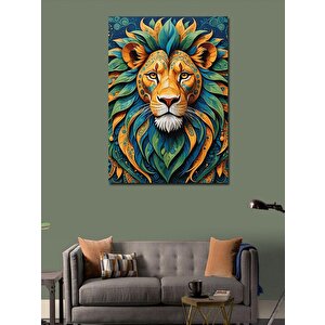 Kanvas Tablo Renkli Aslan 100x140 cm
