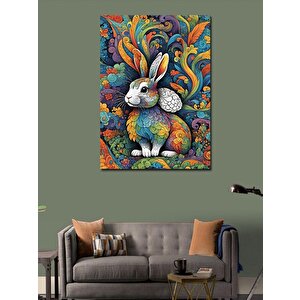 Kanvas Tablo Renkli Tavşan 70x100 cm