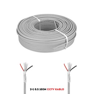 Cctv Kablo Güvenlik Kamera Kablosu 2+1 0.5mm 100m Metre
