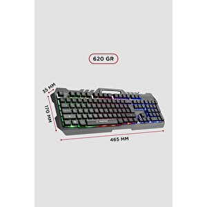 Kb-r57 X-jammer Gökkuşağı Aydınlatmalı Usb Tam Türkçe Gaming Oyuncu Klavyesi