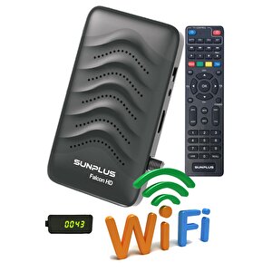 Sunplus Falcon Çanaklı-çanaksız Wi-fi Dahil Full Hd Sınırsız Sinema Paketli Uydu Alıcısı