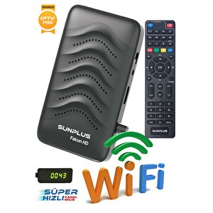 Sunplus Falcon Çanaklı-çanaksız Wi-fi Dahil Full Hd Sınırsız Sinema Paketli Uydu Alıcısı