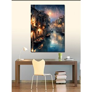 Kanvas Tablo Kanal Ve Tekneler 100x140 cm