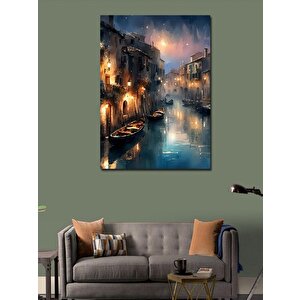 Kanvas Tablo Kanal Ve Tekneler 100x140 cm