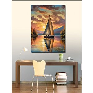 Kanvas Tablo Göldeki Tekne 70x100 cm